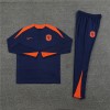 Netherlands Tracksuits Long Sleeve Soccer Training Uniforms Blue