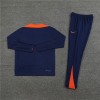 Netherlands Tracksuits Long Sleeve Soccer Training Uniforms Blue