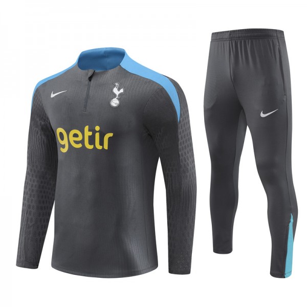 Tottenham Hostpur  Tracksuits Long Sleeve Soccer Training Uniforms Dark Grey