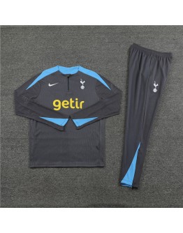 Tottenham Hotspur  Tracksuits Long Sleeve Soccer Training Uniforms Dark Grey