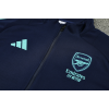 Arsenal Full Zip Jacket Long Sleeve Soccer Training Coat Blue