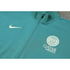 PSG Full Zip Jacket Long Sleeve Soccer Training Coat Green