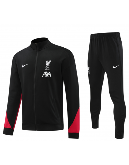 Liverpool Full Zip Jacket Long Sleeve Soccer Training Coat Black