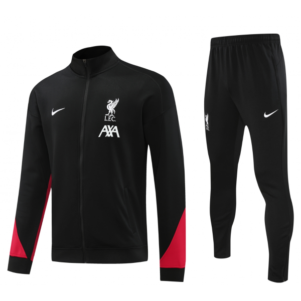 Liverpool Full Zip Jacket Long Sleeve Soccer Training Coat Black