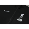 Liverpool Full Zip Jacket Long Sleeve Soccer Training Coat Black