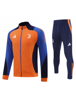 Juventus Full Zip Jacket Long Sleeve Soccer Training Coat Orange