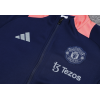 Manchester United Full Zip Jacket Long Sleeve Soccer Training Coat Sky Blue