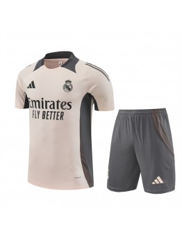 Real Madrid Adult Short Sleeve Training Suit Light Grey