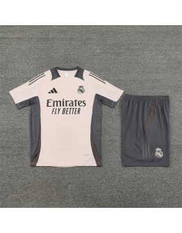 Real Madrid Adult Short Sleeve Training Suit Light Grey