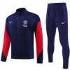 PSG Full Zip Jacket Long Sleeve Soccer Training Coat Deep Blue