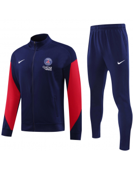 PSG Full Zip Jacket Long Sleeve Soccer Training Coat Deep Blue