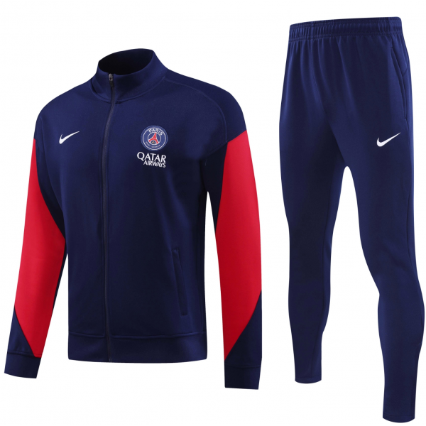 PSG Full Zip Jacket Long Sleeve Soccer Training Coat Deep Blue