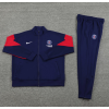 PSG Full Zip Jacket Long Sleeve Soccer Training Coat Deep Blue