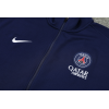 PSG Full Zip Jacket Long Sleeve Soccer Training Coat Deep Blue