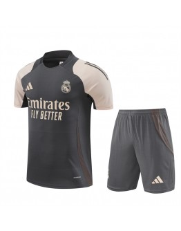 Real Madrid Adult Short Sleeve Training Suit Dark Grey