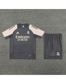 Real Madrid Adult Short Sleeve Training Suit Dark Grey