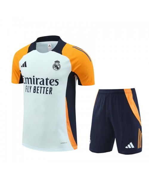 Real Madrid Adult Short Sleeve Training Suit Orange