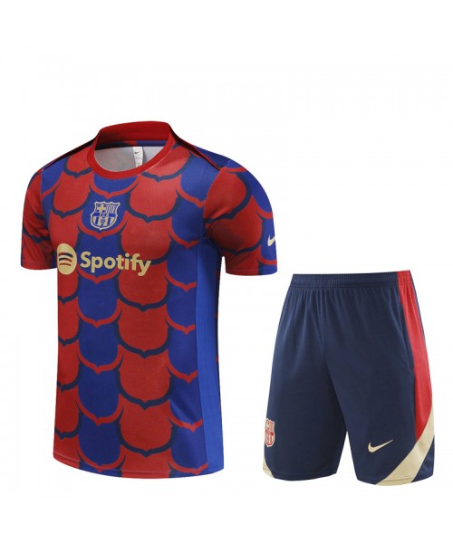 Barcelona Adult Short Sleeve Training Suit Red-Blue