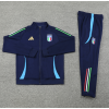 Italy Full Zip Jacket Long Sleeve Soccer Training Coat Blue