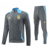 Argentina Full Zip Jacket Long Sleeve Soccer Training Coat Grey