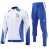 Italy Full Zip Jacket Long Sleeve Soccer Training Coat White