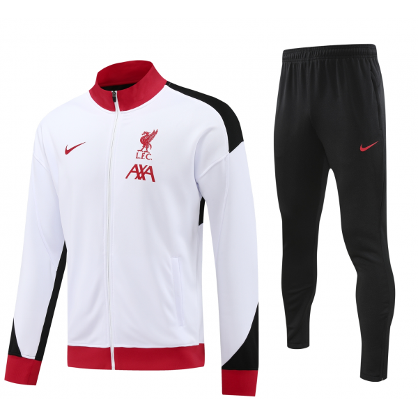 Liverpool Full Zip Jacket Long Sleeve Soccer Training Coat White