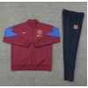 Barcelona Full Zip Jacket Long Sleeve Soccer Training Coat Red