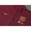 Barcelona Full Zip Jacket Long Sleeve Soccer Training Coat Red