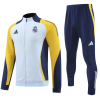 Real Madrid Full Zip Jacket Long Sleeve Soccer Training Coat White-Yellow