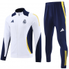 Real Madrid Full Zip Jacket Long Sleeve Soccer Training Coat White