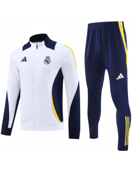 Real Madrid Full Zip Jacket Long Sleeve Soccer Training Coat White