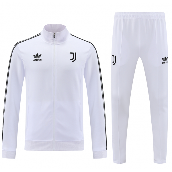 Juventus Full Zip Jacket Long Sleeve Soccer Training Coat White