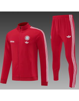 Bayern Full Zip Jacket Long Sleeve Soccer Training Coat Red