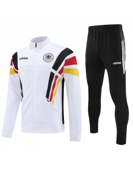 Germany Full Zip Jacket Long Sleeve Soccer Training Coat White