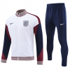 England Full Zip Jacket Long Sleeve Soccer Training Coat White