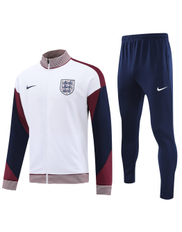 England Full Zip Jacket Long Sleeve Soccer Training Coat White