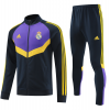 Real Madrid Full Zip Jacket Long Sleeve Soccer Training Coat Purple-White