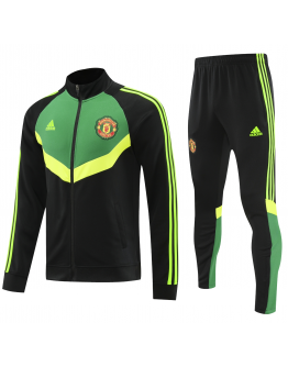 Manchester United Full Zip Jacket Long Sleeve Soccer Training Coat Green