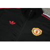 Manchester United Full Zip Jacket Long Sleeve Soccer Training Coat Black