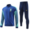 Brazil Full Zip Jacket Long Sleeve Soccer Training Coat Blue