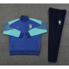 Brazil Full Zip Jacket Long Sleeve Soccer Training Coat Blue