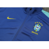 Brazil Full Zip Jacket Long Sleeve Soccer Training Coat Blue