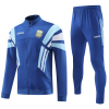 Argentina Full Zip Jacket Long Sleeve Soccer Training Coat Blue