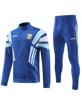 Argentina Full Zip Jacket Long Sleeve Soccer Training Coat Blue