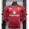 Manchester United 2024/25 Home Long Sleeve Replica Custom Jersey - Red