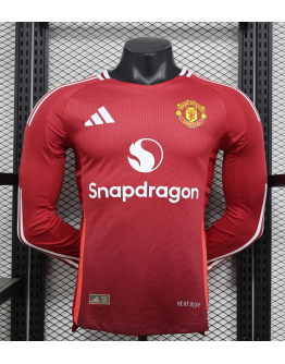 Manchester United 2024/25 Home Long Sleeve Replica Custom Jersey - Red