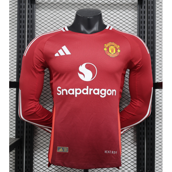 Manchester United 2024/25 Home Long Sleeve Replica Custom Jersey - Red