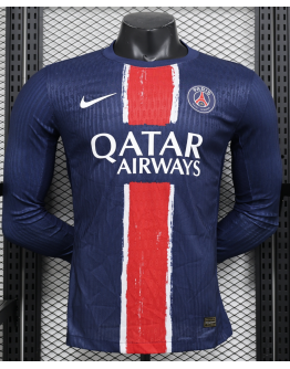 PSG 2024/25 Away Long Sleeve Replica Custom Jersey - Blue