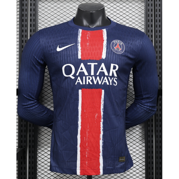 PSG 2024/25 Away Long Sleeve Replica Custom Jersey - Blue