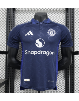 Manchester United 2024/25 Away Short Sleeve Replica Custom Jersey - Blue